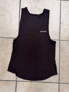 Young LA Ribbed Drop Cut Basic Tank Top Dark Brown Mens Sz M Activewear Gym